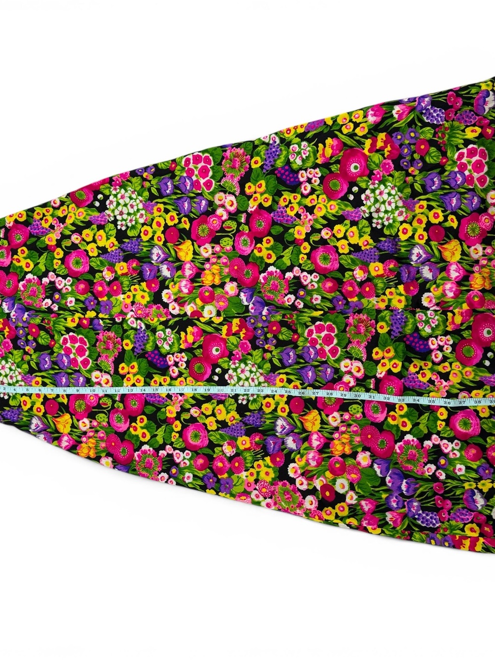 Vintage 60s 70s Neon Floral Garden Halter Maxi Dress Sz M Handmade? Retro Hippie - Picture 5 of 6